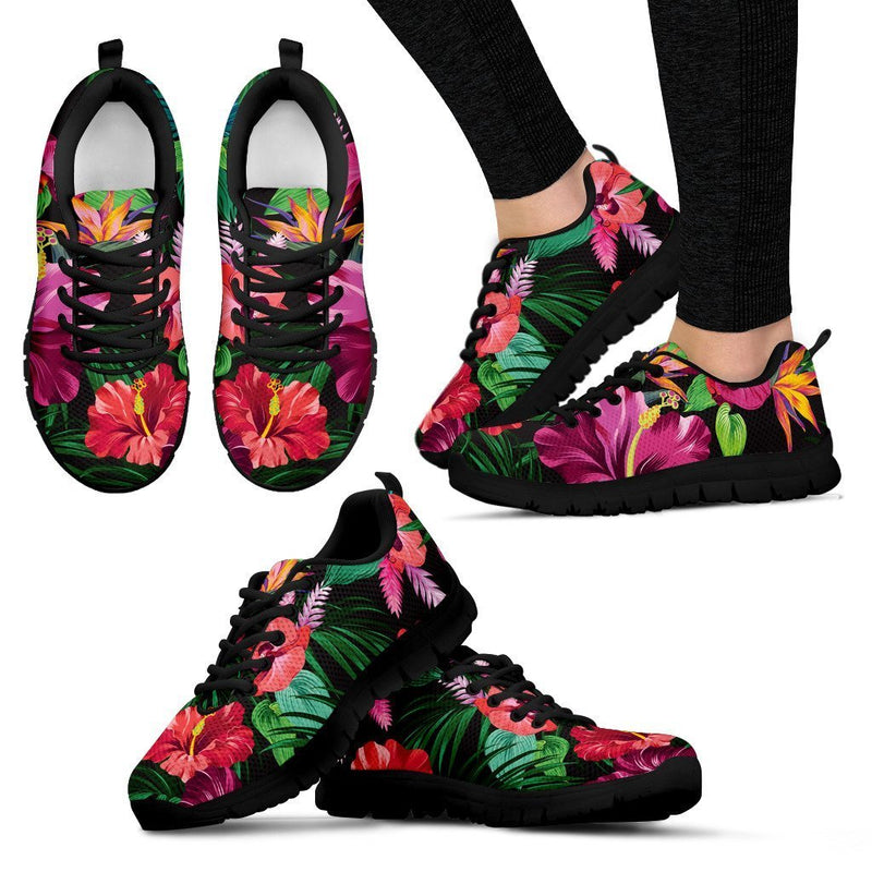 Floral Hibiscus Hawaiian tropical flower Women Sneakers
