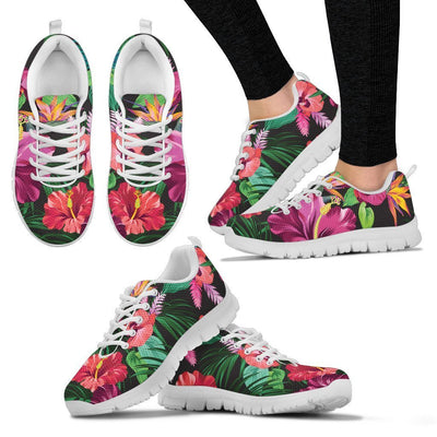 Floral Hibiscus Hawaiian tropical flower Women Sneakers