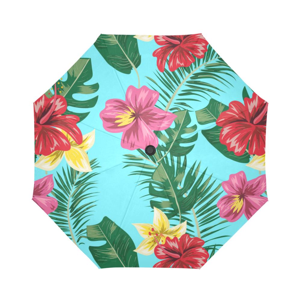Hibiscus Hawaiian Flower Automatic Foldable Umbrella