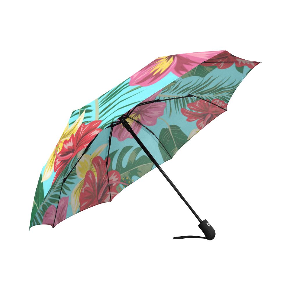 Hibiscus Hawaiian Flower Automatic Foldable Umbrella