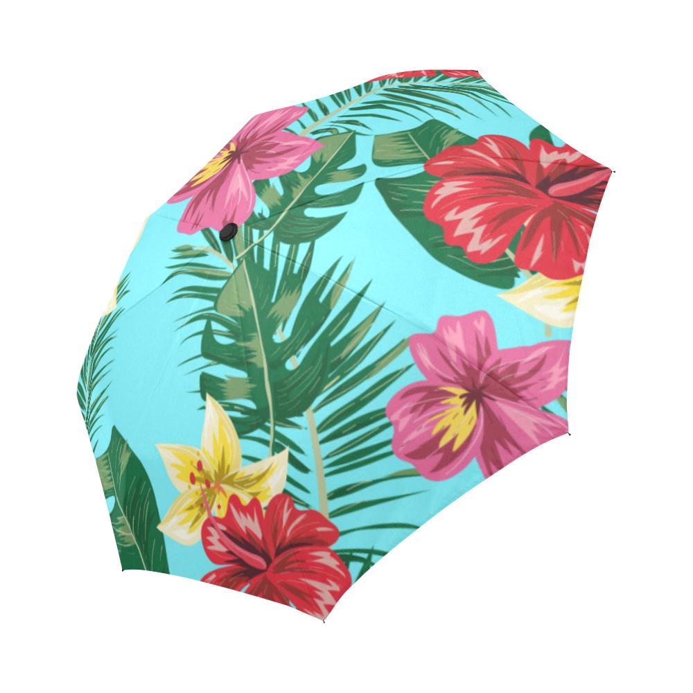 Hibiscus Hawaiian Flower Automatic Foldable Umbrella