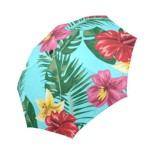 Hibiscus Hawaiian Flower Automatic Foldable Umbrella