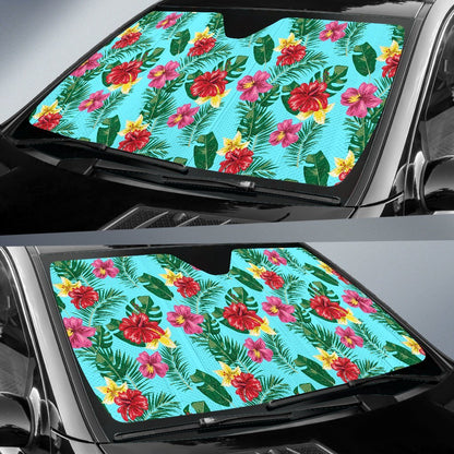 Hibiscus Hawaiian Flower Car Sun Shade-JorJune