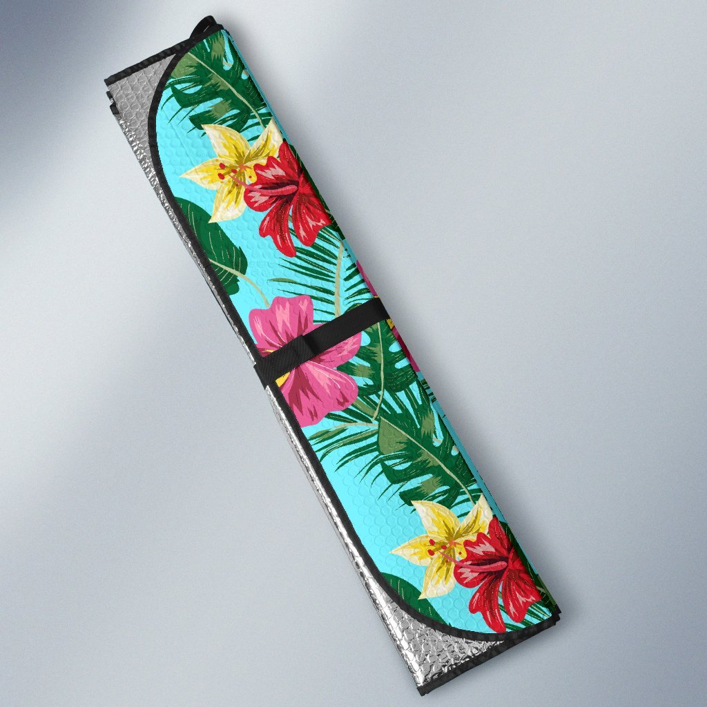 Hibiscus Hawaiian Flower Car Sun Shade-JorJune