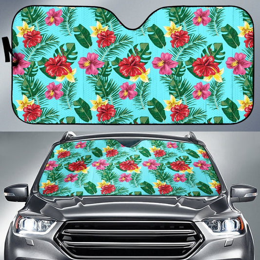 Hibiscus Hawaiian Flower Car Sun Shade-JorJune