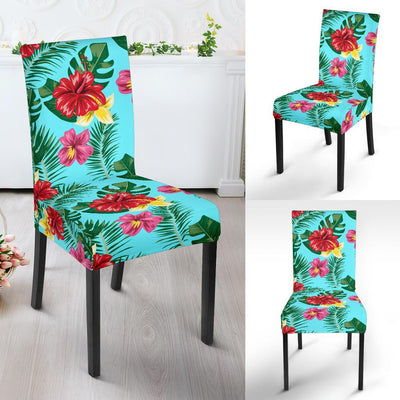 Hibiscus Hawaiian Flower Dining Chair Slipcover-JORJUNE.COM