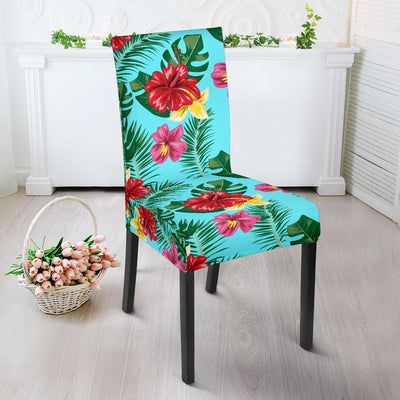 Hibiscus Hawaiian Flower Dining Chair Slipcover-JORJUNE.COM