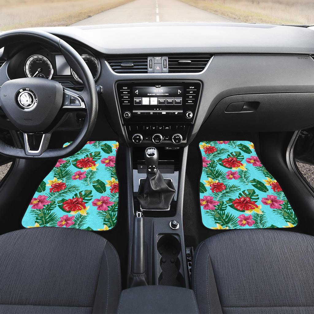 Hibiscus Hawaiian Flower Front and Back Car Floor Mats
