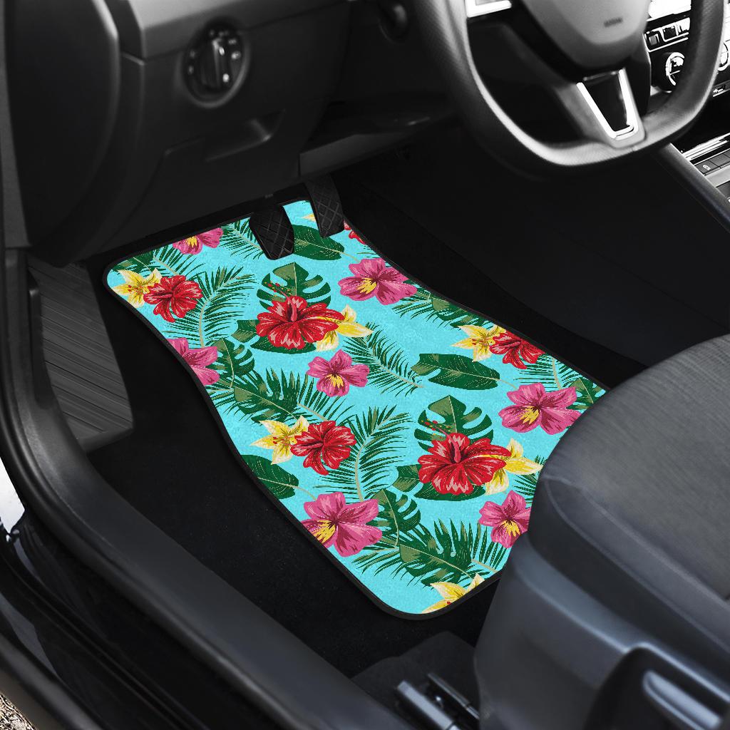 Hibiscus Hawaiian Flower Front and Back Car Floor Mats