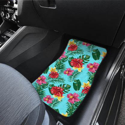 Hibiscus Hawaiian Flower Front and Back Car Floor Mats