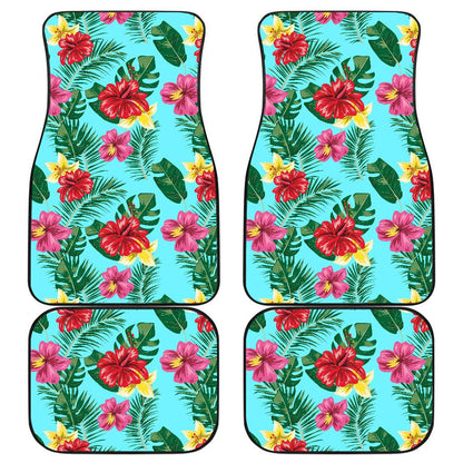 Hibiscus Hawaiian Flower Front and Back Car Floor Mats