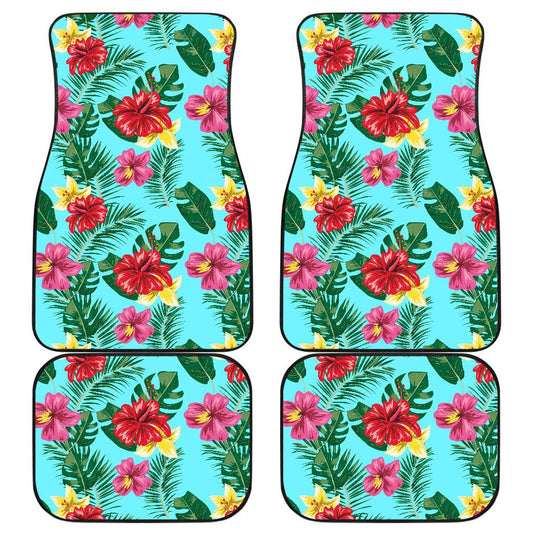 Hibiscus Hawaiian Flower Front and Back Car Floor Mats