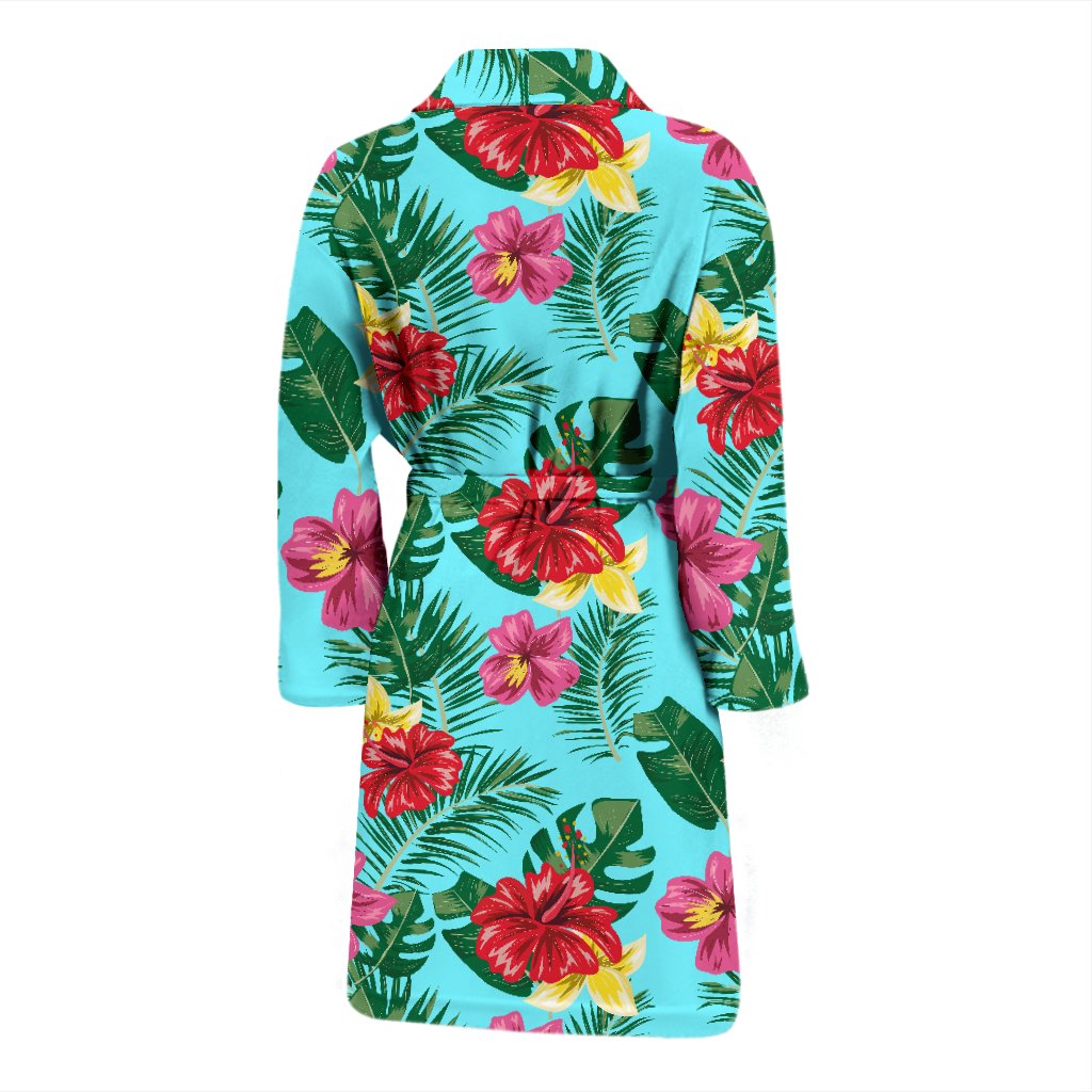 Hibiscus Hawaiian Flower Men Bath Robe