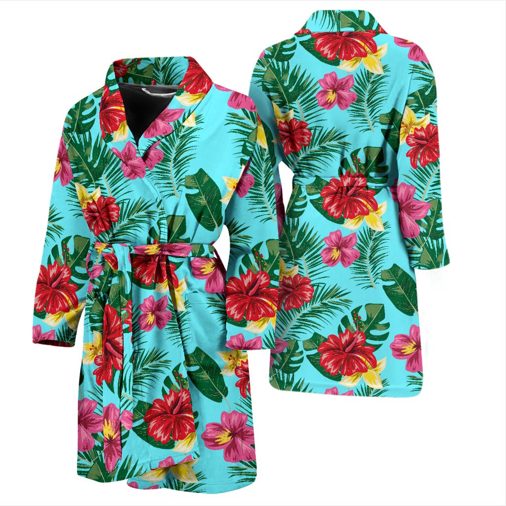 Hibiscus Hawaiian Flower Men Bath Robe