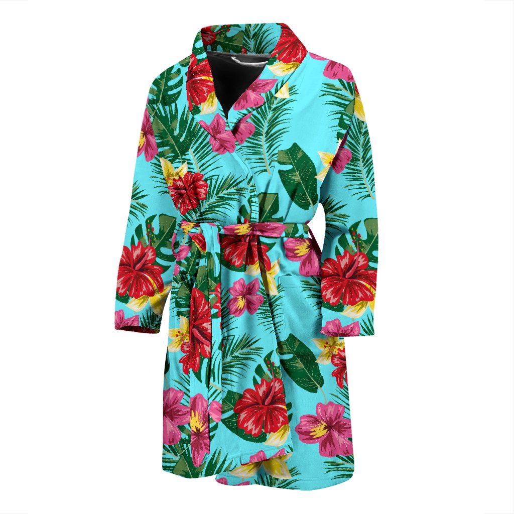 Hibiscus Hawaiian Flower Men Bath Robe