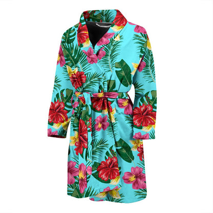 Hibiscus Hawaiian Flower Men Bath Robe