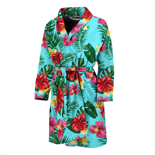 Hibiscus Hawaiian Flower Men Bath Robe