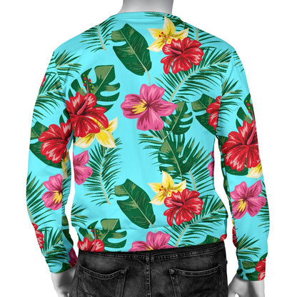 Hibiscus Hawaiian Flower Men Crewneck Sweatshirt
