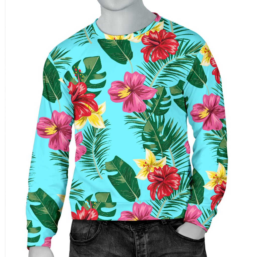 Hibiscus Hawaiian Flower Men Crewneck Sweatshirt