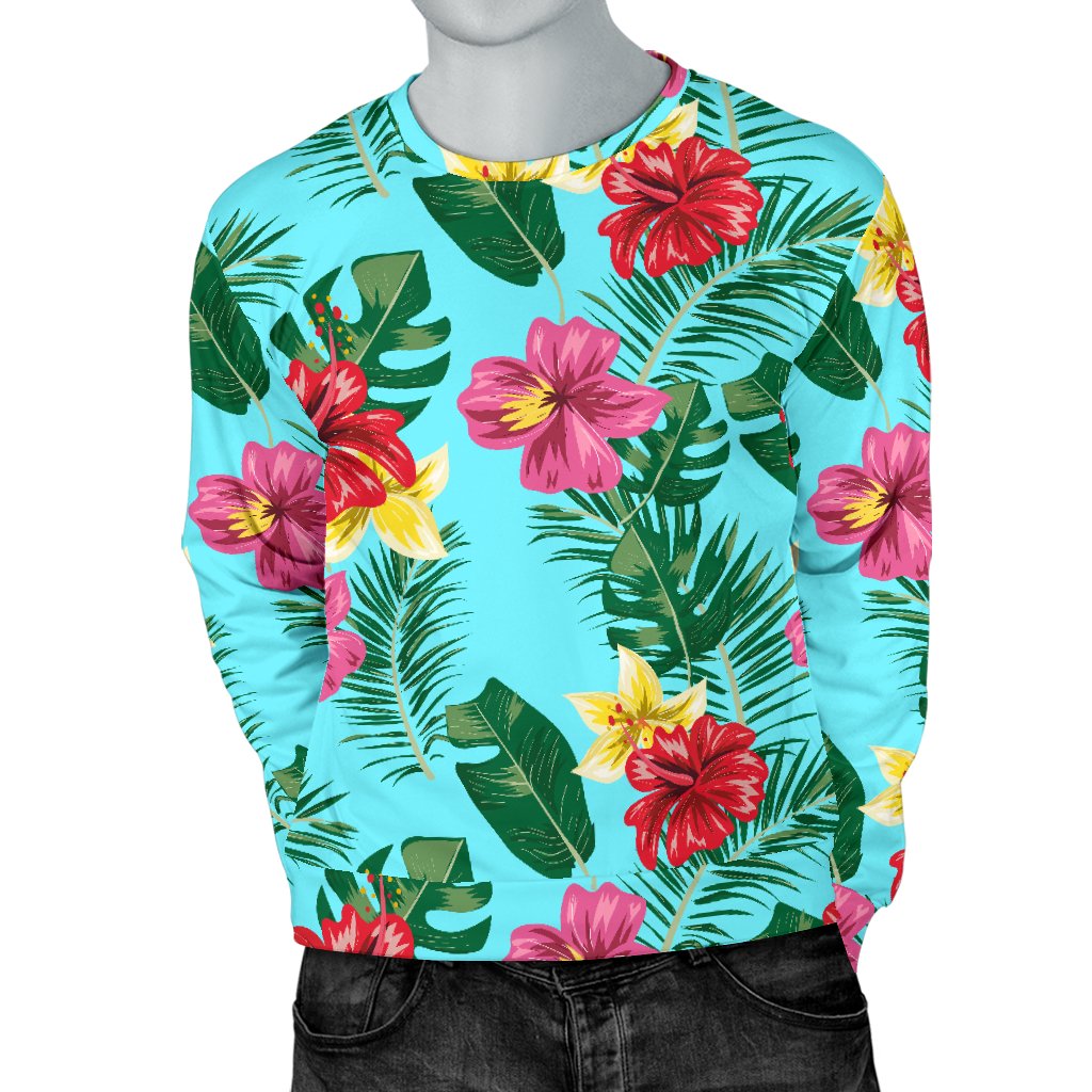 Hibiscus Hawaiian Flower Men Crewneck Sweatshirt