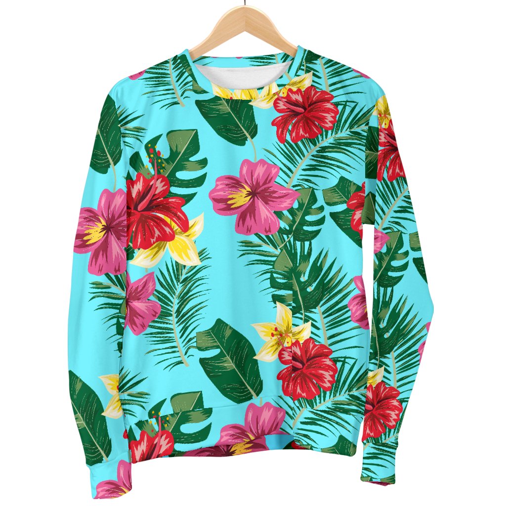 Hibiscus Hawaiian Flower Men Crewneck Sweatshirt
