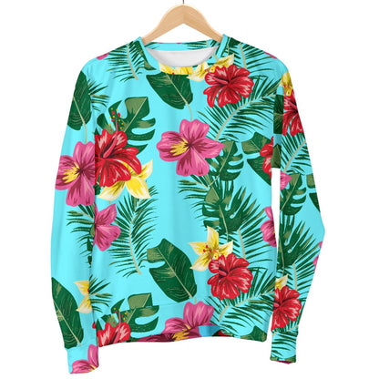Hibiscus Hawaiian Flower Men Crewneck Sweatshirt
