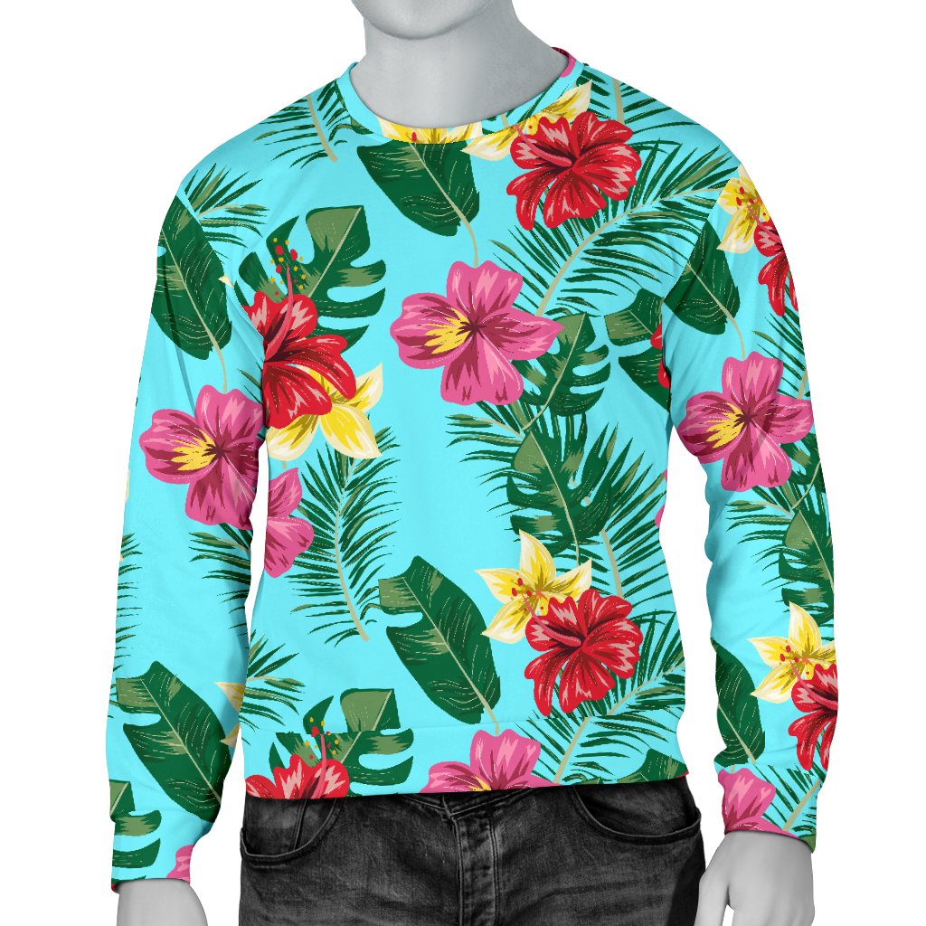 Hibiscus Hawaiian Flower Men Crewneck Sweatshirt