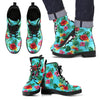 Hibiscus Hawaiian Flower Men Leather Boots