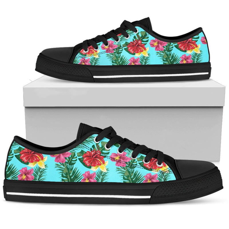 Hibiscus Hawaiian Flower Men Low Top Shoes