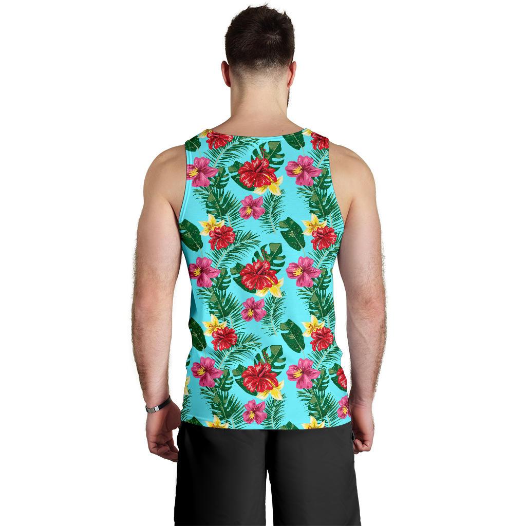 Hibiscus Hawaiian Flower Men Tank Top