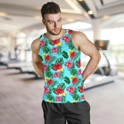 Hibiscus Hawaiian Flower Men Tank Top