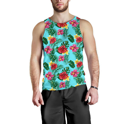 Hibiscus Hawaiian Flower Men Tank Top