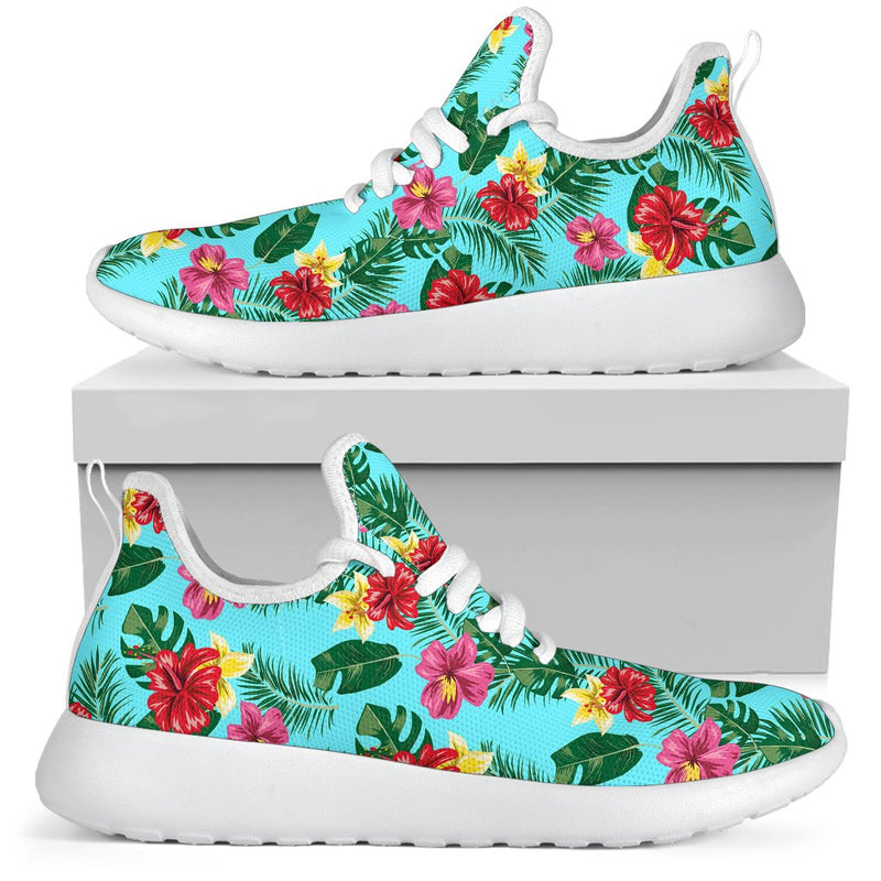 Hibiscus Hawaiian Flower Mesh Knit Sneakers Shoes