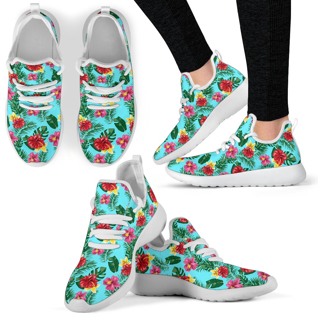 Hibiscus Hawaiian Flower Mesh Knit Sneakers Shoes