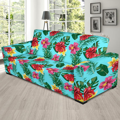 Hibiscus Hawaiian Flower Sofa Slipcover-JORJUNE.COM
