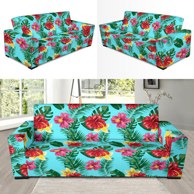 Hibiscus Hawaiian Flower Sofa Slipcover-JORJUNE.COM