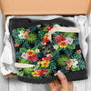 Hibiscus Hawaiian flower tropical Faux Fur Leather Boots