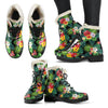 Hibiscus Hawaiian flower tropical Faux Fur Leather Boots