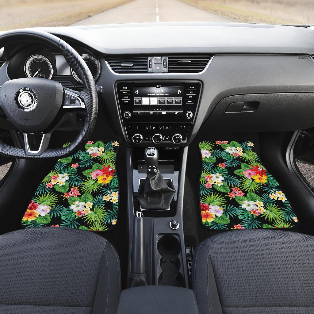 Hibiscus Hawaiian flower tropical Front and Back Car Floor Mats