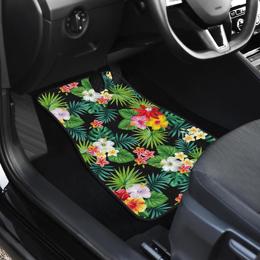 Hibiscus Hawaiian flower tropical Front and Back Car Floor Mats