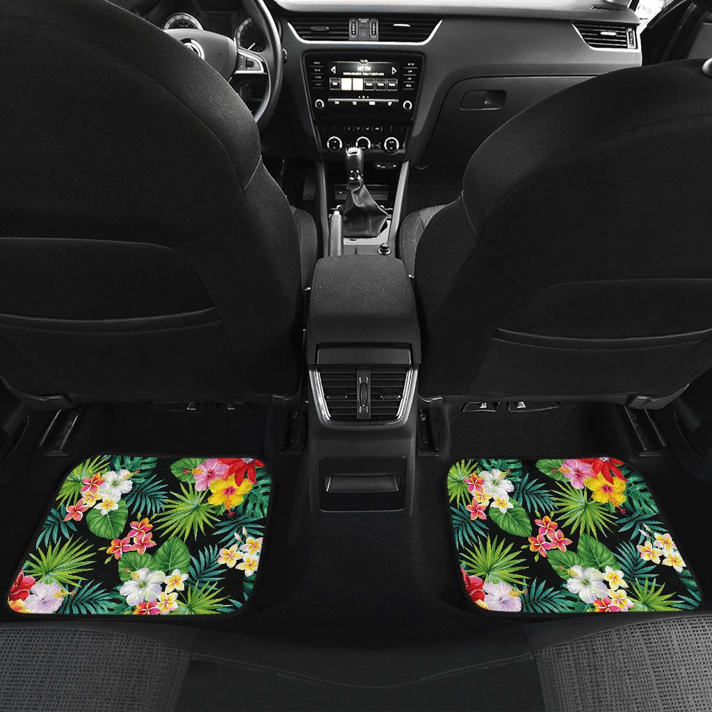 Hibiscus Hawaiian flower tropical Front and Back Car Floor Mats