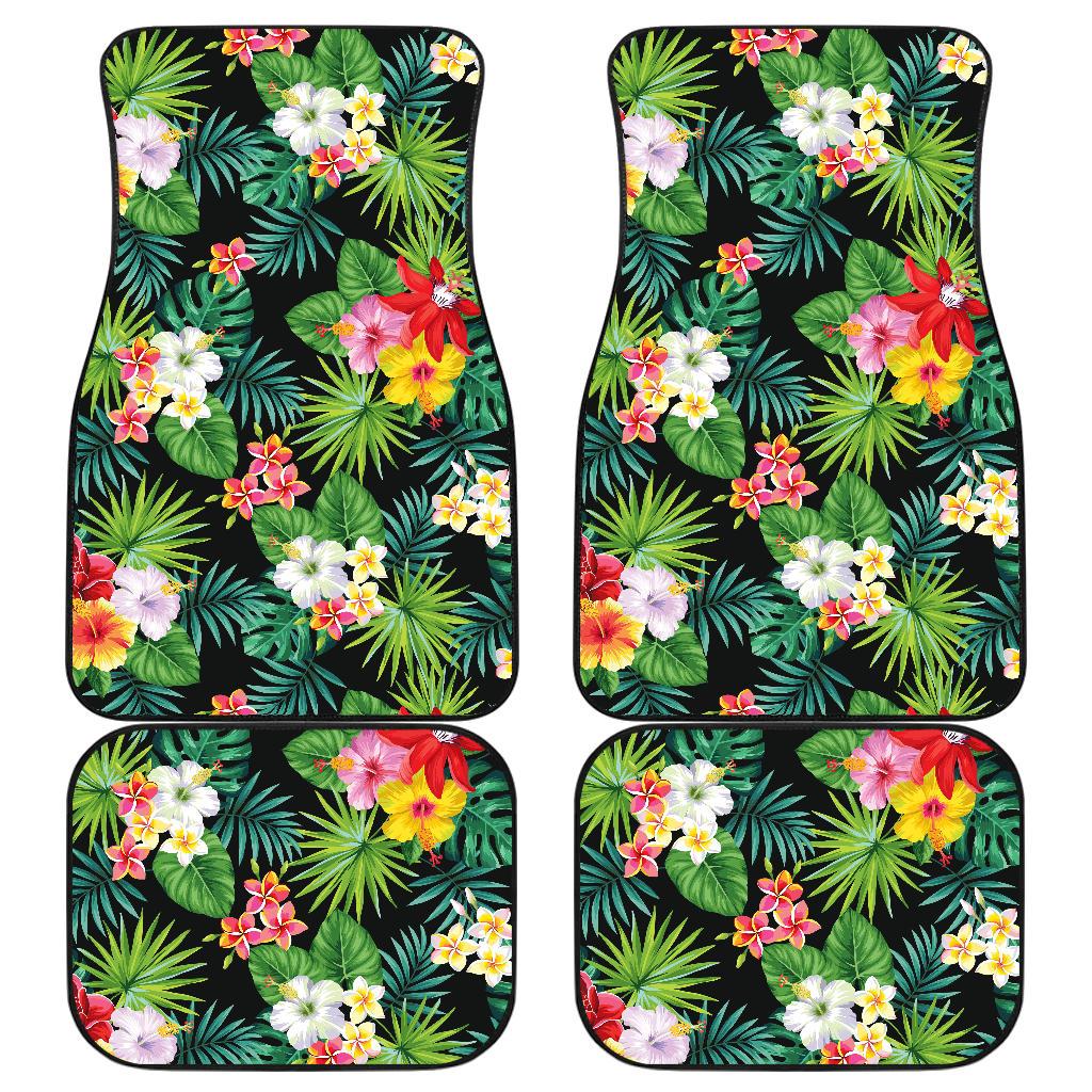 Hibiscus Hawaiian flower tropical Front and Back Car Floor Mats