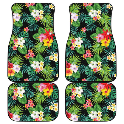 Hibiscus Hawaiian flower tropical Front and Back Car Floor Mats