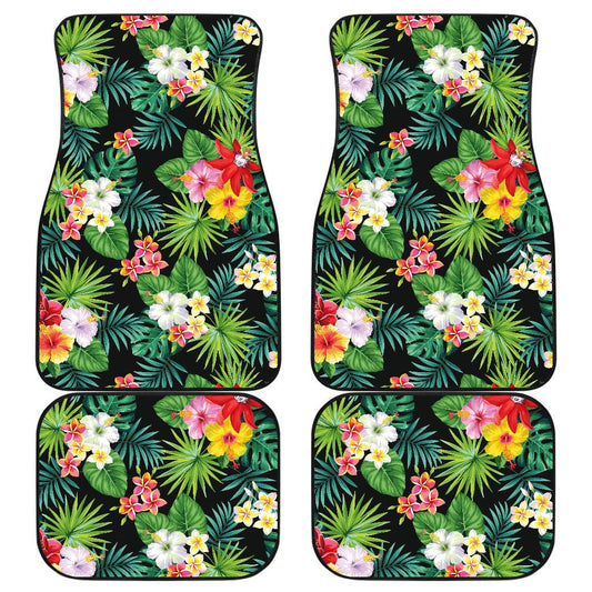 Hibiscus Hawaiian flower tropical Front and Back Car Floor Mats