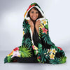 Hibiscus Hawaiian flower tropical Hooded Blanket-JORJUNE.COM