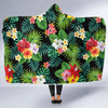 Hibiscus Hawaiian flower tropical Hooded Blanket-JORJUNE.COM