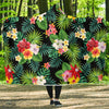 Hibiscus Hawaiian flower tropical Hooded Blanket-JORJUNE.COM