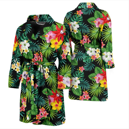 Hibiscus Hawaiian Flower Tropical Men Bath Robe