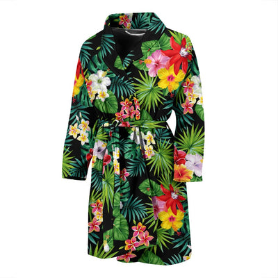 Hibiscus Hawaiian Flower Tropical Men Bath Robe