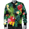 Hibiscus Hawaiian Flower Tropical Men Casual Bomber Jacket